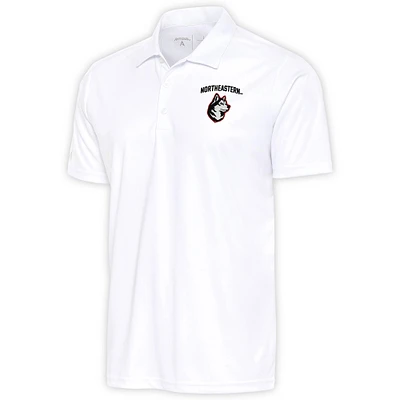 Men's Antigua White Northeastern Huskies Tribute Polo