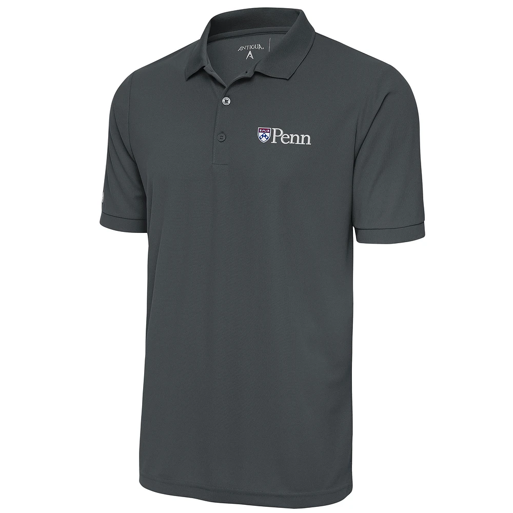 Men's Antigua Pewter Pennsylvania Quakers Legacy Pique Polo