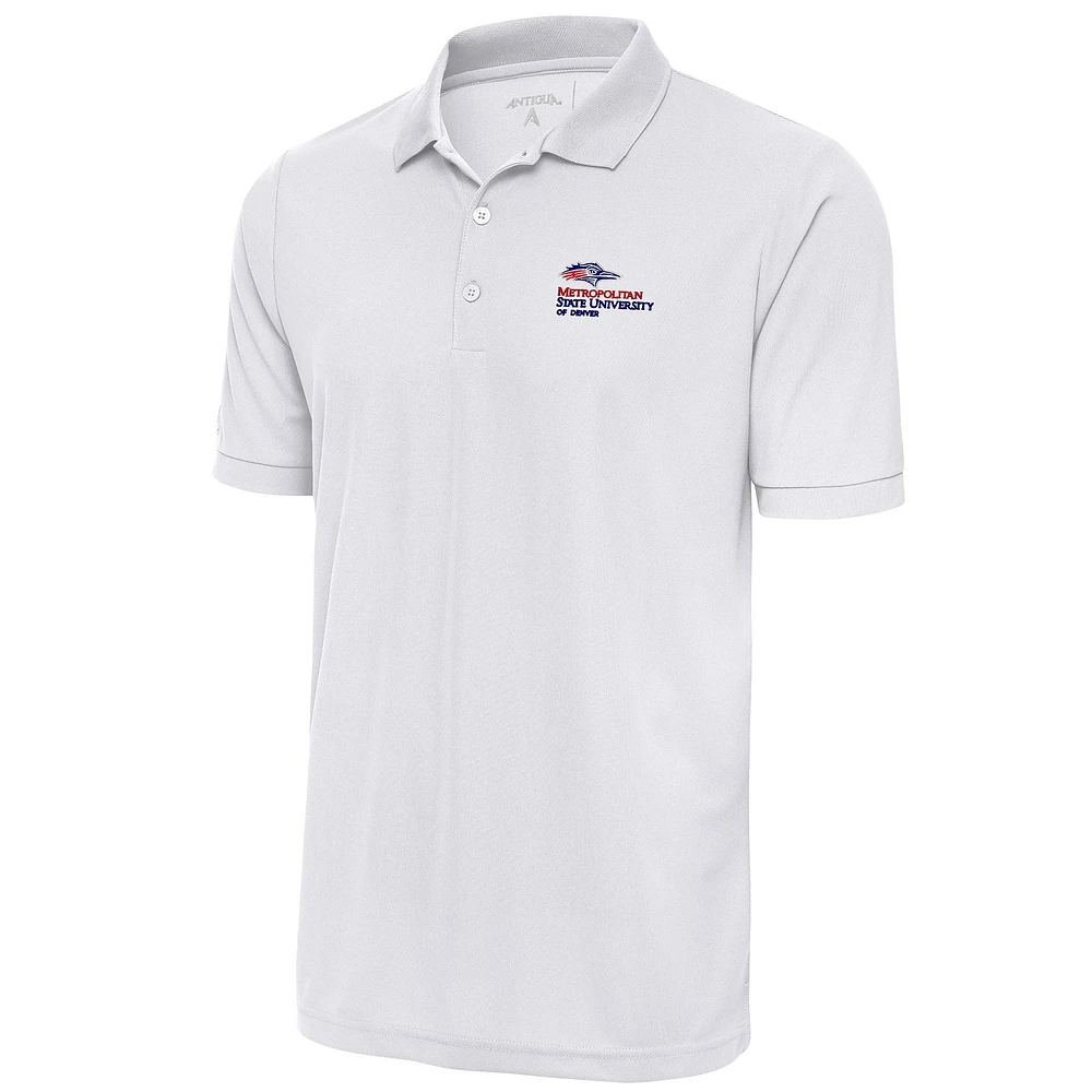 Men's Antigua White MSU Denver Roadrunners Legacy Pique Polo