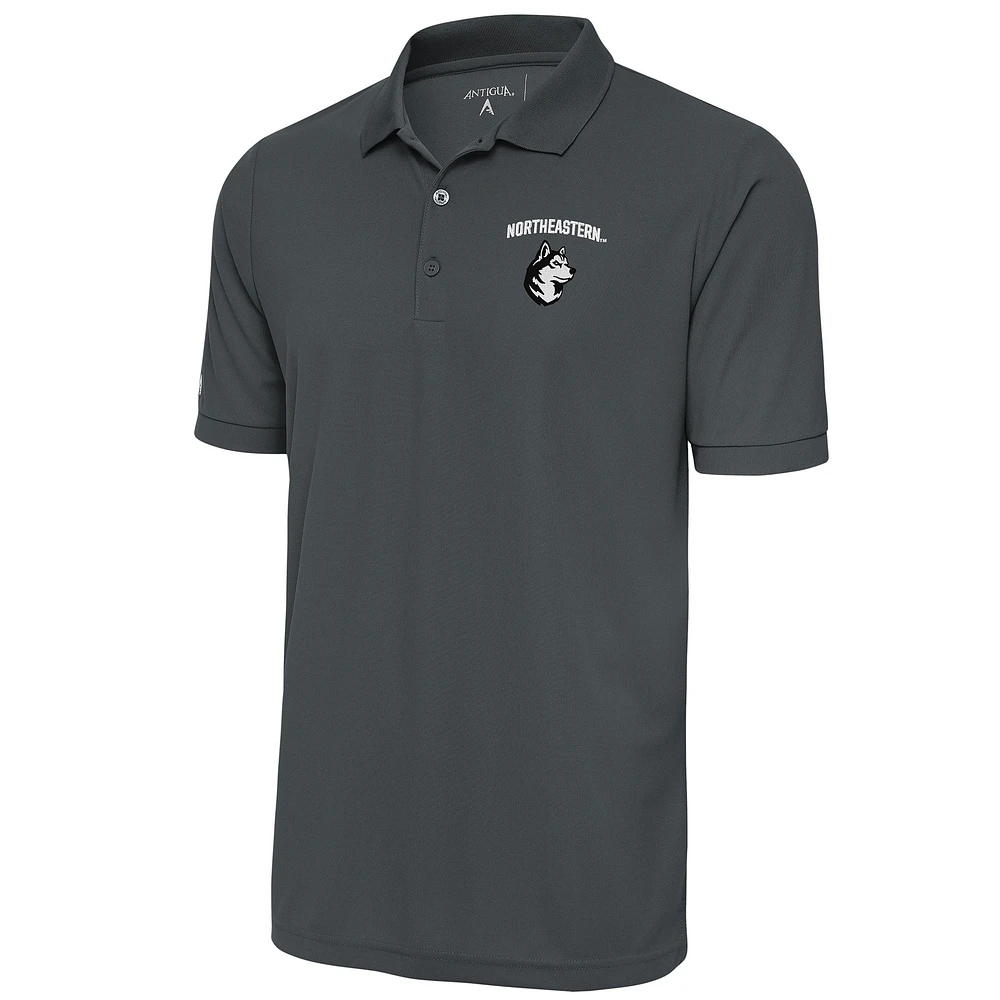 Men's Antigua Pewter Northeastern Huskies Legacy Pique Polo