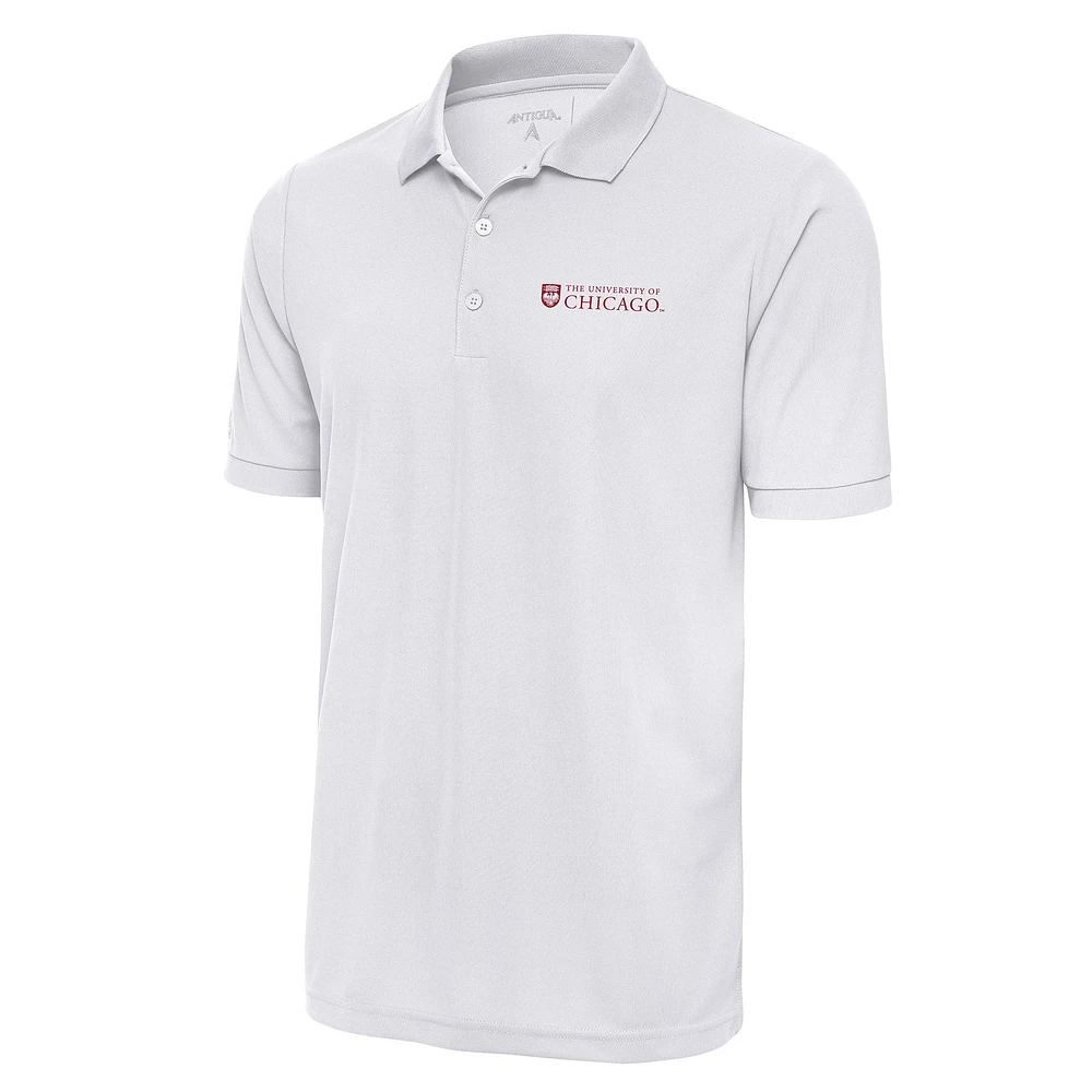 Men's Antigua White UChicago Maroons Legacy Pique Polo