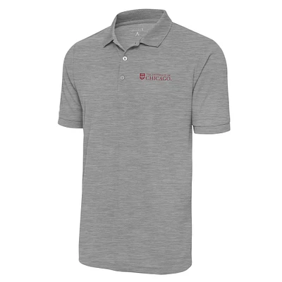 Men's Antigua Heather Gray UChicago Maroons Legacy Pique Polo