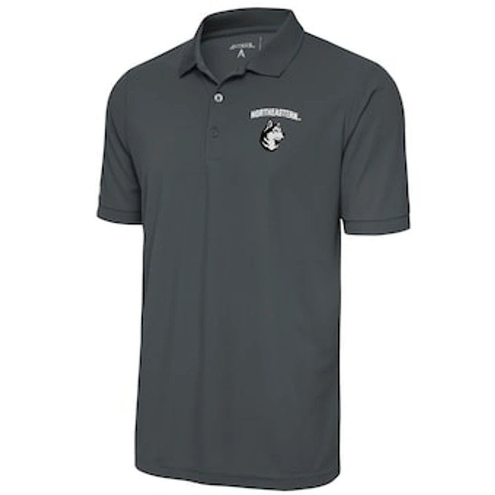 Men's Antigua Pewter Northeastern Huskies Big & Tall Legacy Pique Polo