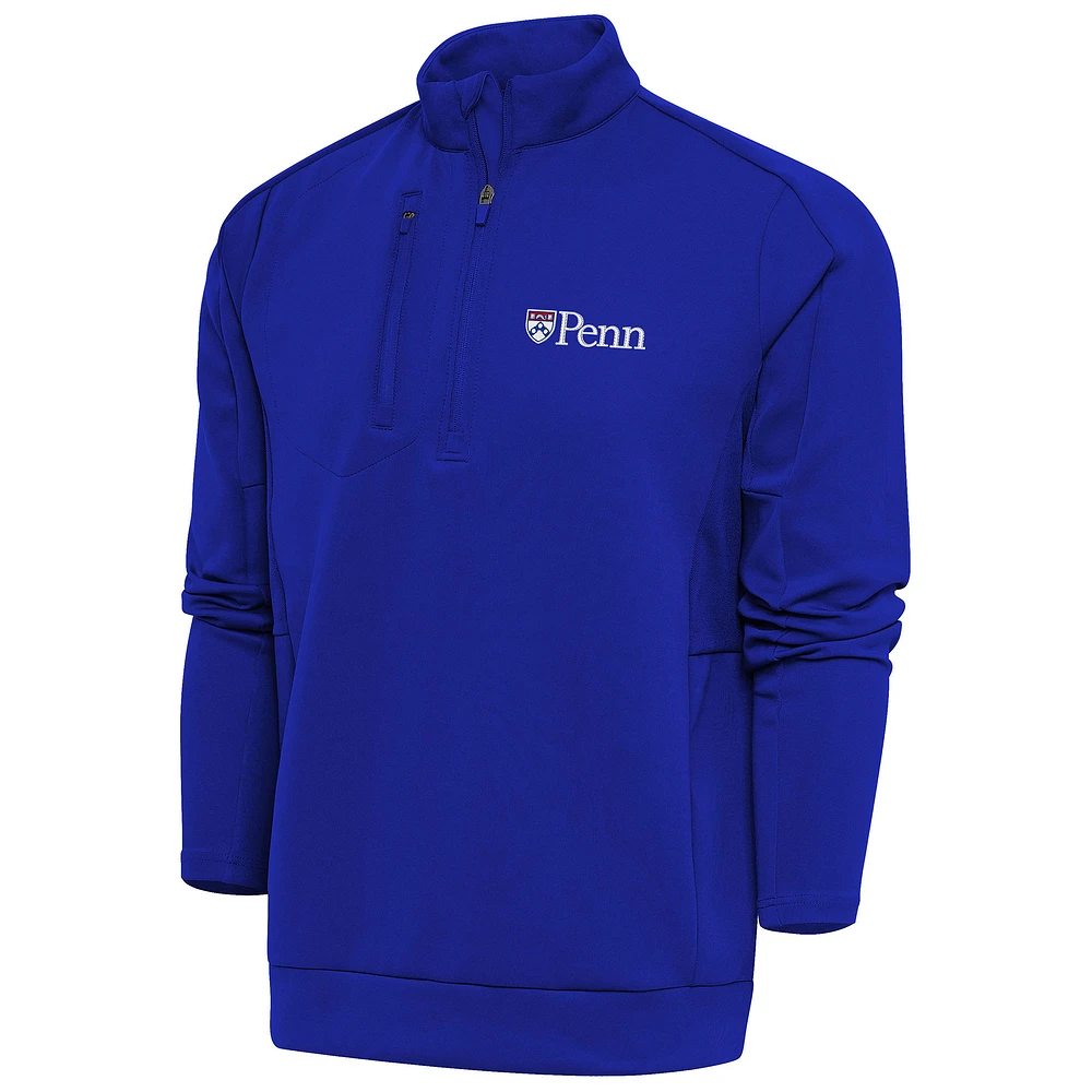 Men's Antigua Royal Pennsylvania Quakers Generation Quarter-Zip Pullover Top