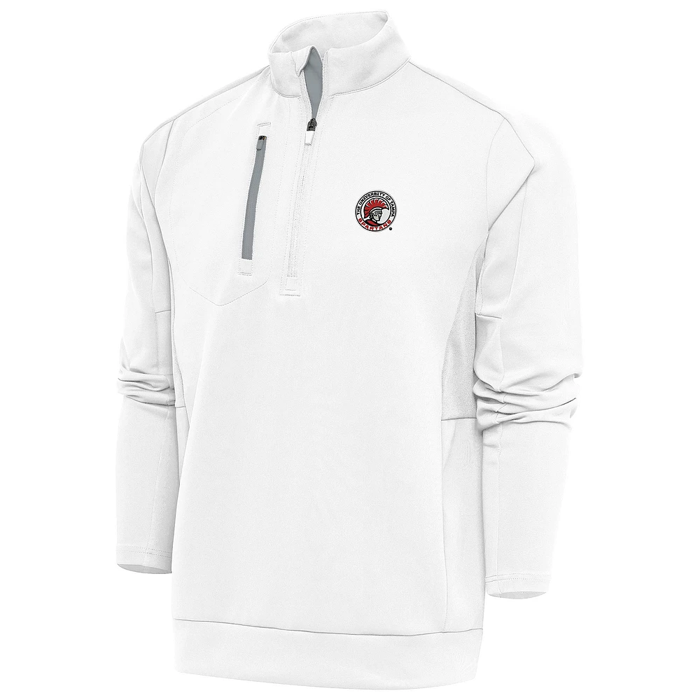 Men's Antigua White Tampa Spartans Generation Quarter-Zip Pullover Top