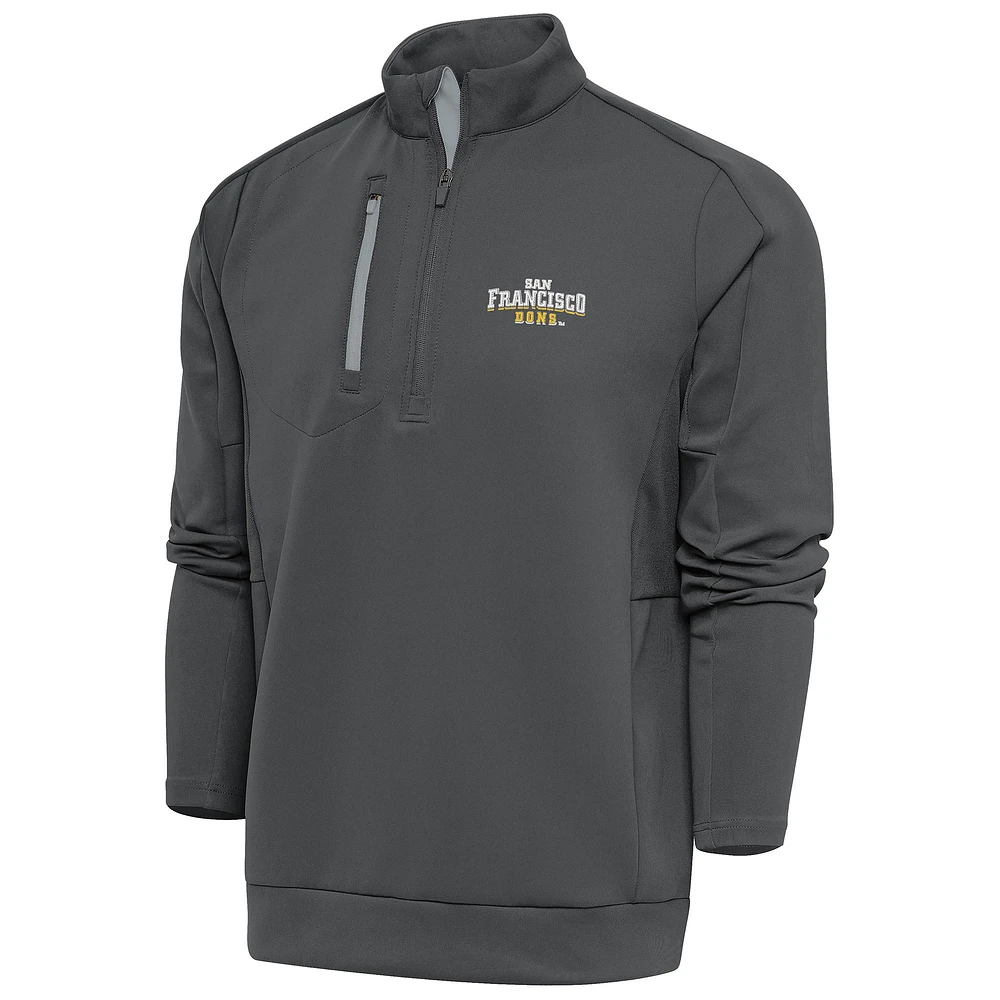 Men's Antigua /Pewter San Francisco Dons Generation Quarter-Zip Pullover Top