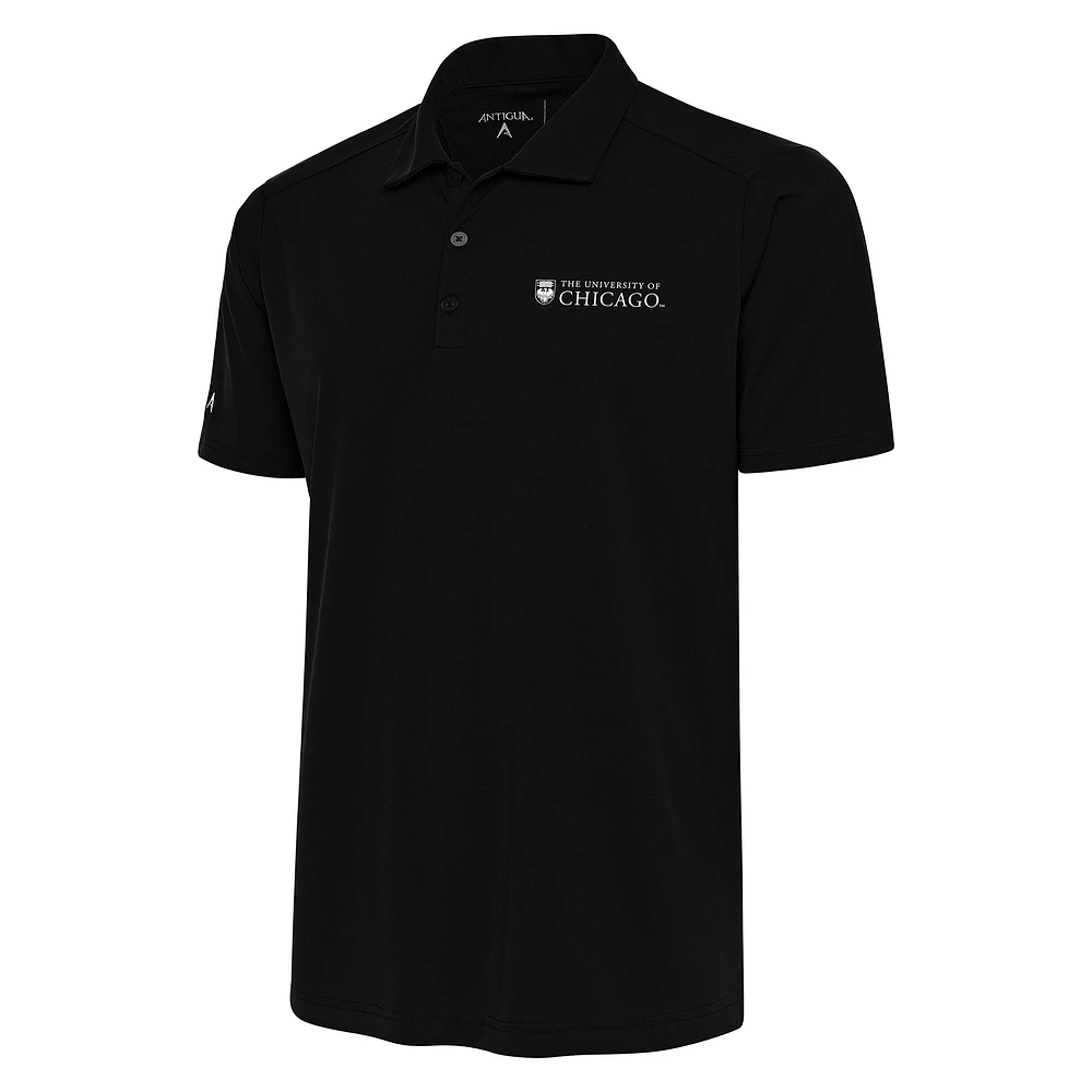 Men's Antigua Black UChicago Maroons Big & Tall Tribute Polo