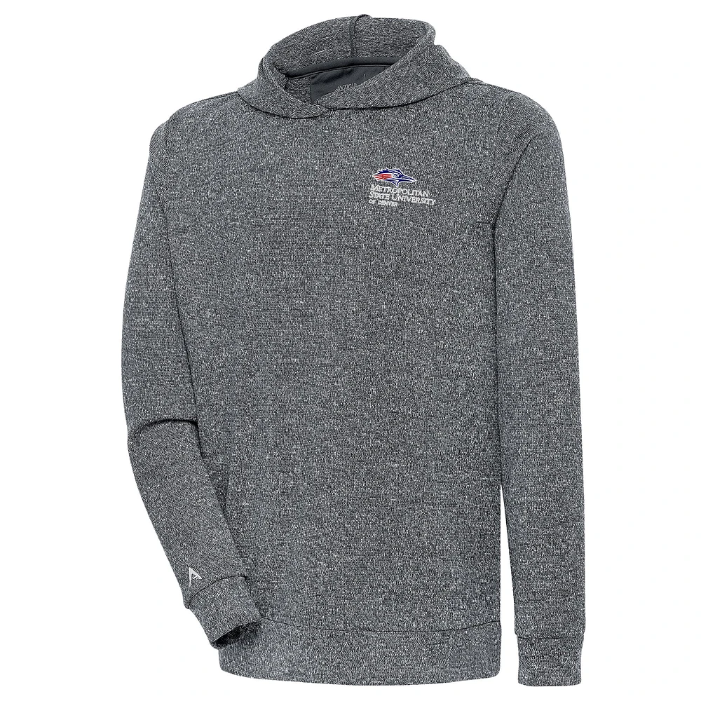 Men's Antigua Heather Charcoal MSU Denver Roadrunners Absolute Pullover Hoodie