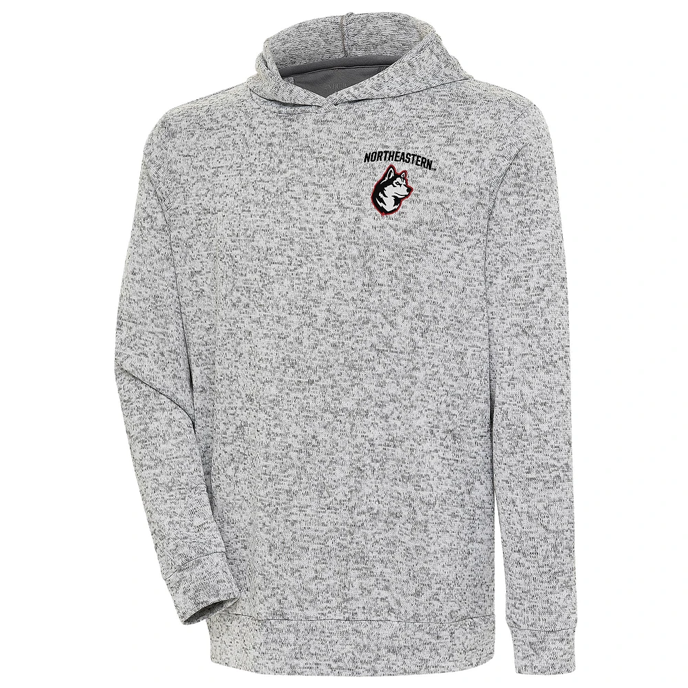 Men's Antigua Heather Gray Northeastern Huskies Absolute Pullover Hoodie
