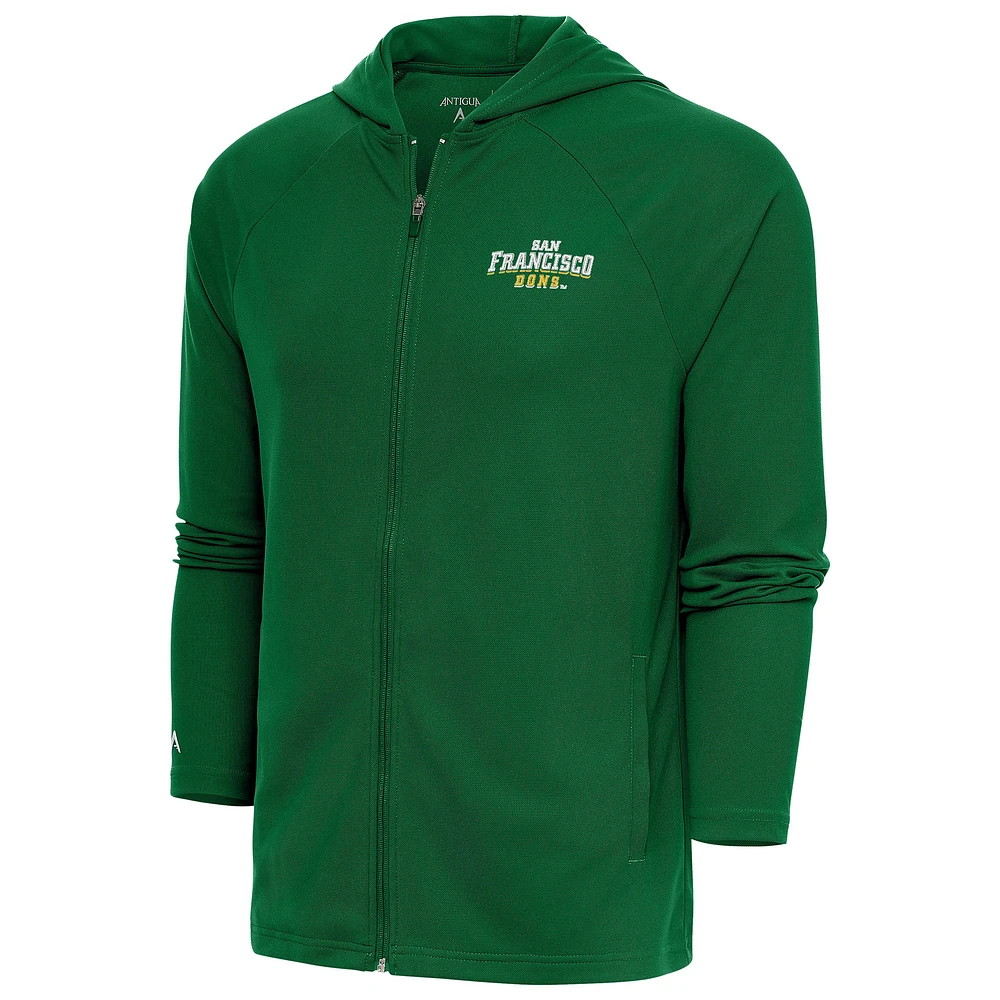 Men's Antigua Hunter Green San Francisco Dons Legacy Full-Zip Hoodie