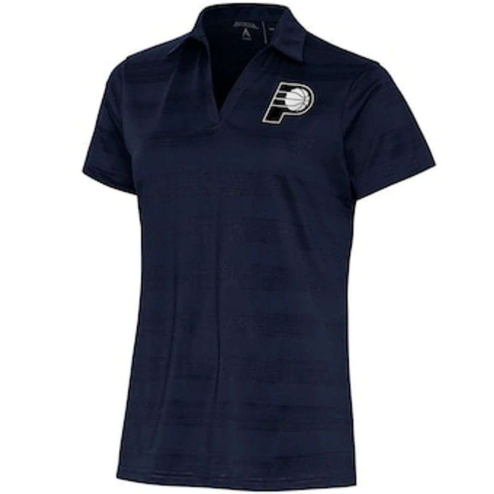 Women's Antigua Navy Indiana Pacers Brushed Metallic Compass Polo
