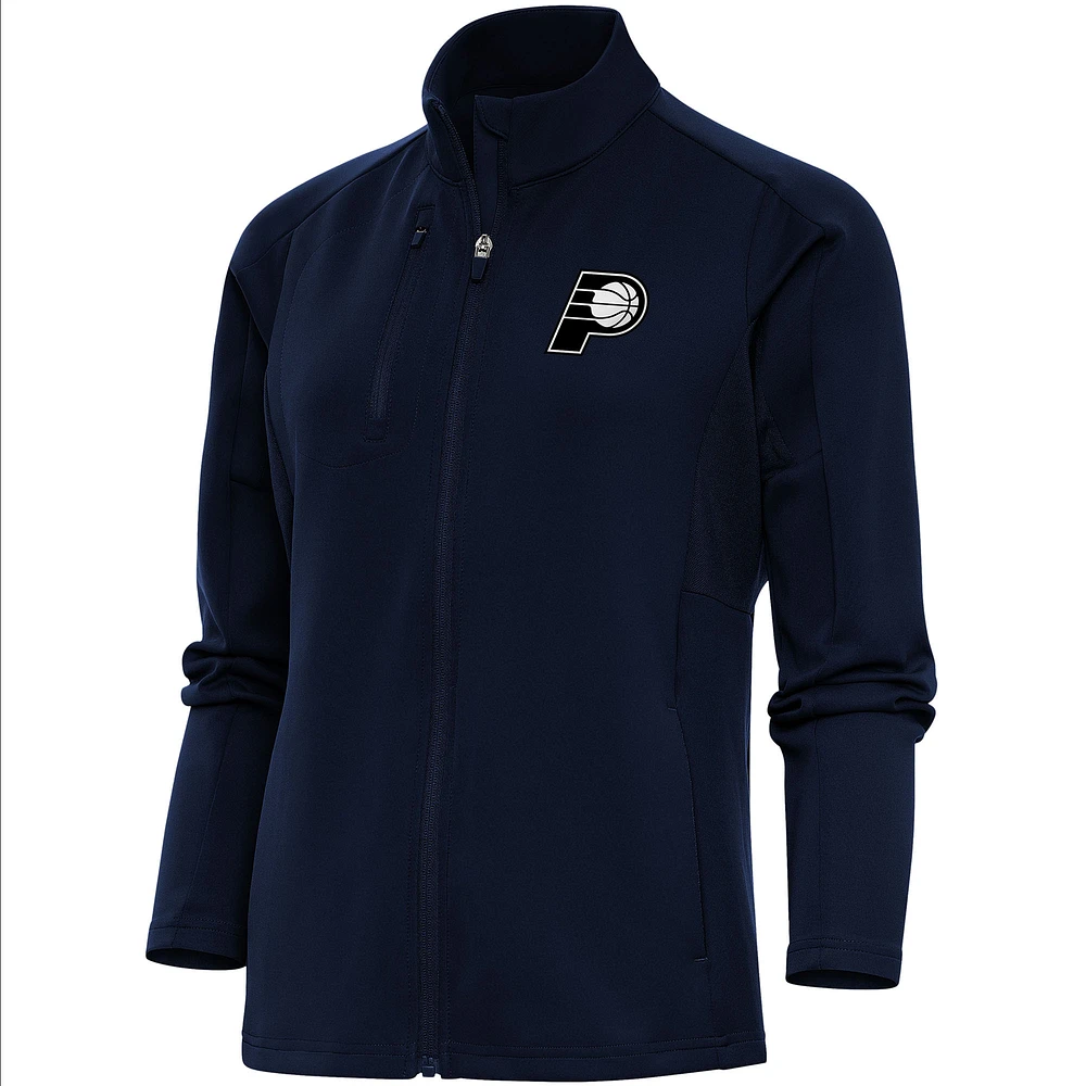 Women's Antigua Navy Indiana Pacers Brushed Metallic Generation Full-Zip Jacket