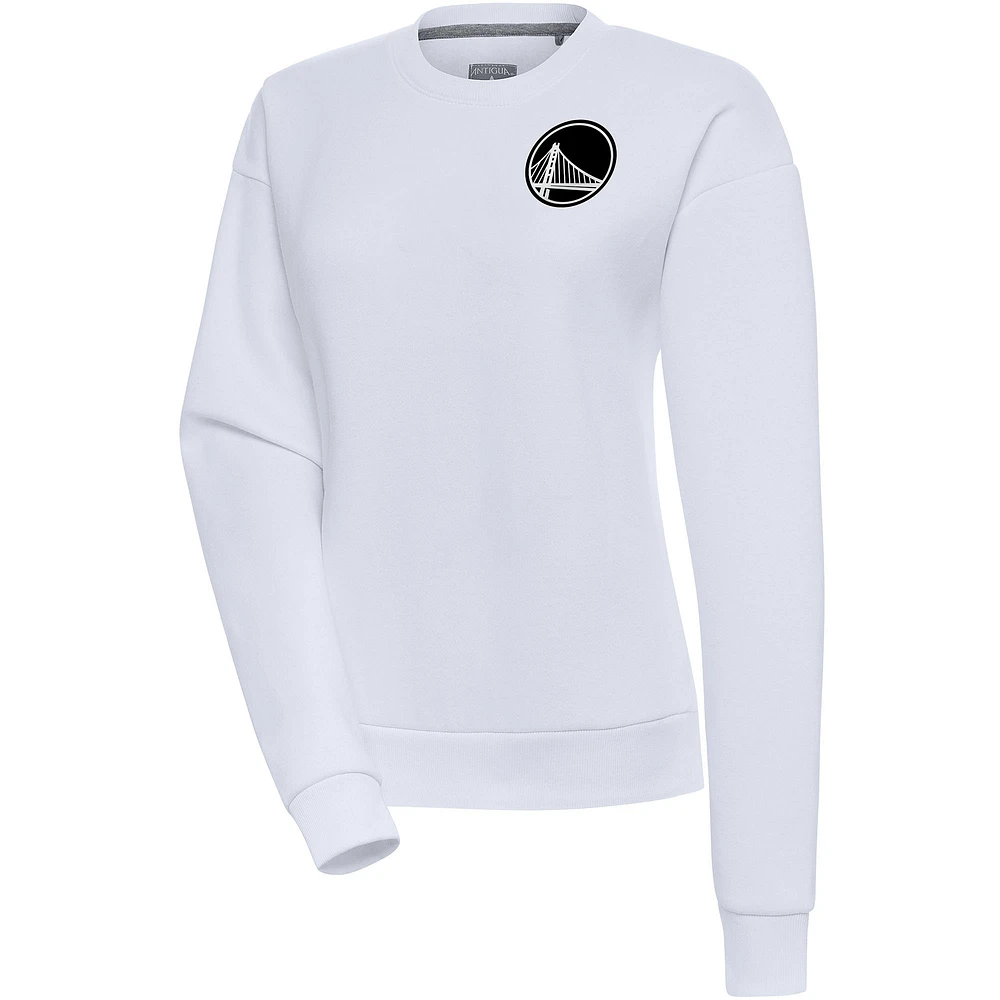 Women's Antigua Golden State Warriors Brushed Metallic Victory Pullover Sweatshirt