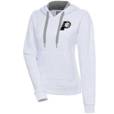 Women's Antigua Indiana Pacers Brushed Metallic Victory Pullover Hoodie