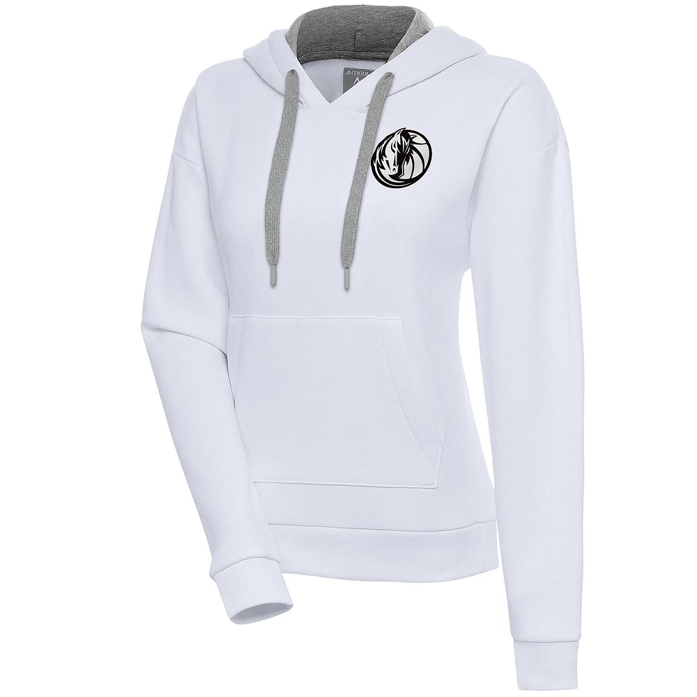 Women's Antigua Dallas Mavericks Brushed Metallic Victory Pullover Hoodie
