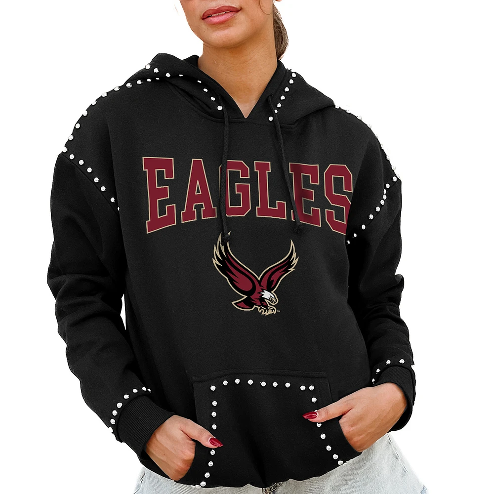 Women's Gameday Couture Black Boston College Eagles Studded Pullover Hoodie