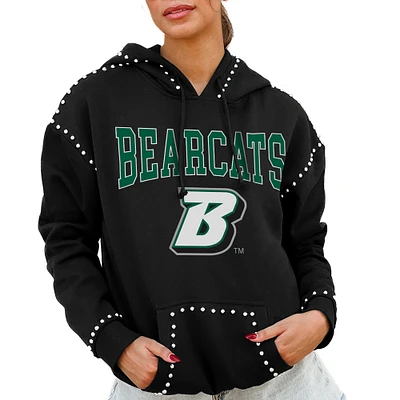 Women's Gameday Couture Black Binghamton Bearcats Studded Pullover Hoodie