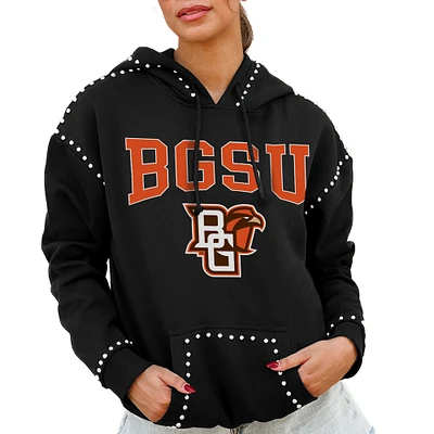 Women's Gameday Couture Black Bowling Green St. Falcons Studded Pullover Hoodie