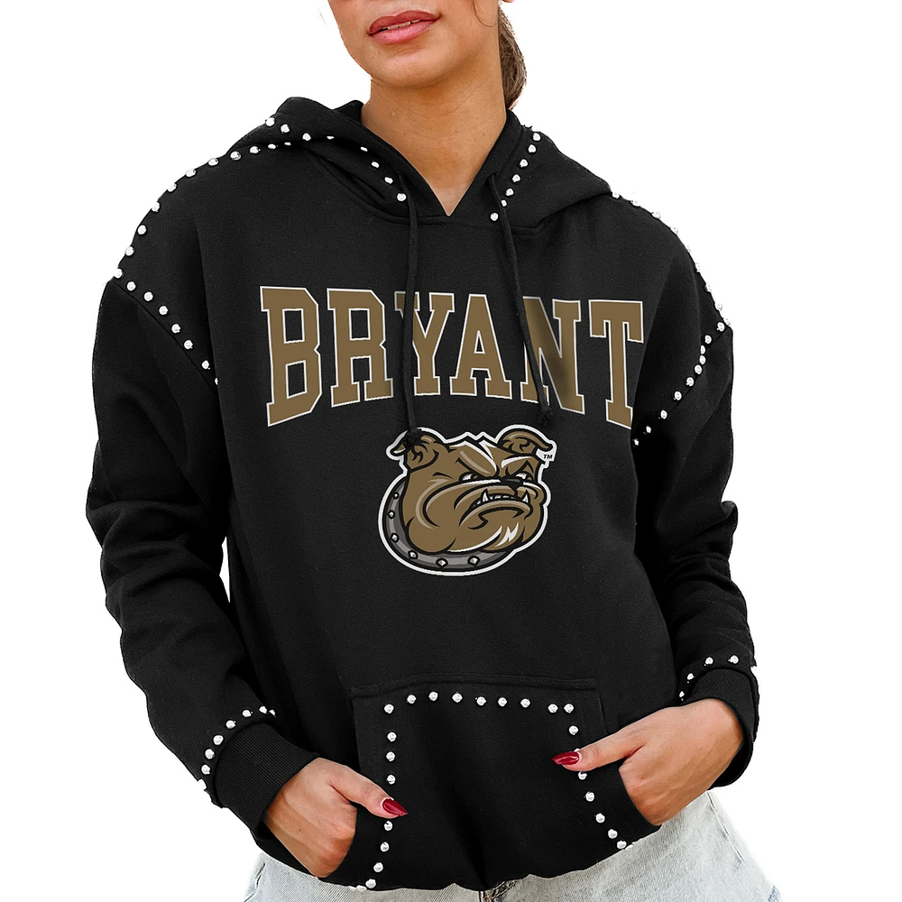 Women's Gameday Couture Black Bryant Bulldogs Studded Pullover Hoodie