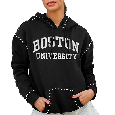 Women's Gameday Couture Black Boston University Studded Pullover Hoodie