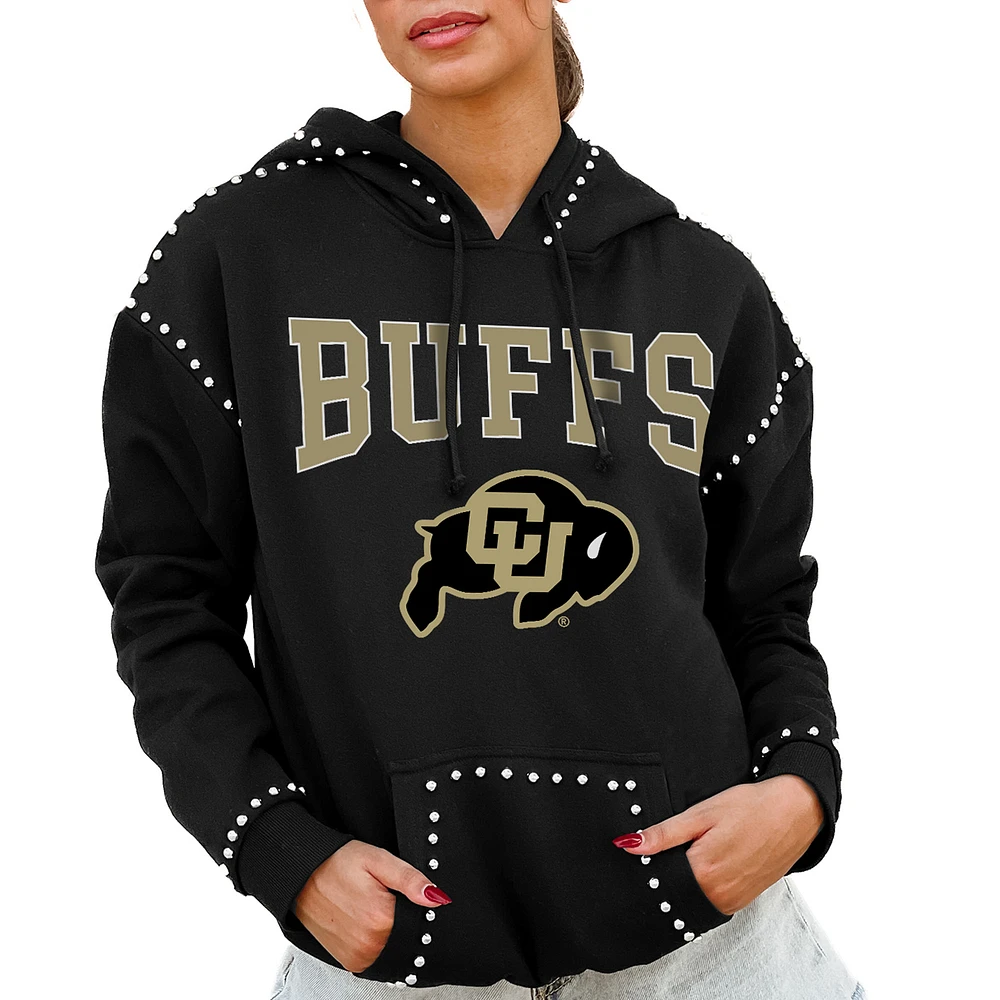 Women's Gameday Couture Black Colorado Buffaloes Studded Pullover Hoodie