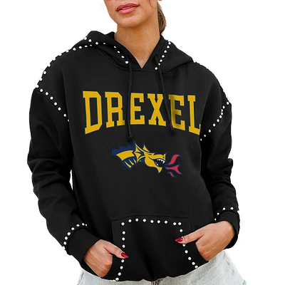 Women's Gameday Couture Black Drexel Dragons Studded Pullover Hoodie