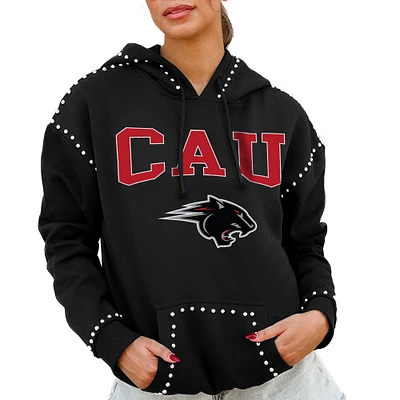 Women's Gameday Couture Black Clark Atlanta University Panthers Studded Pullover Hoodie