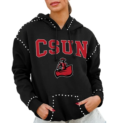 Women's Gameday Couture Black Cal State Northridge Matadors Studded Pullover Hoodie