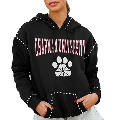 Women's Gameday Couture Black Chapman Panthers Studded Pullover Hoodie