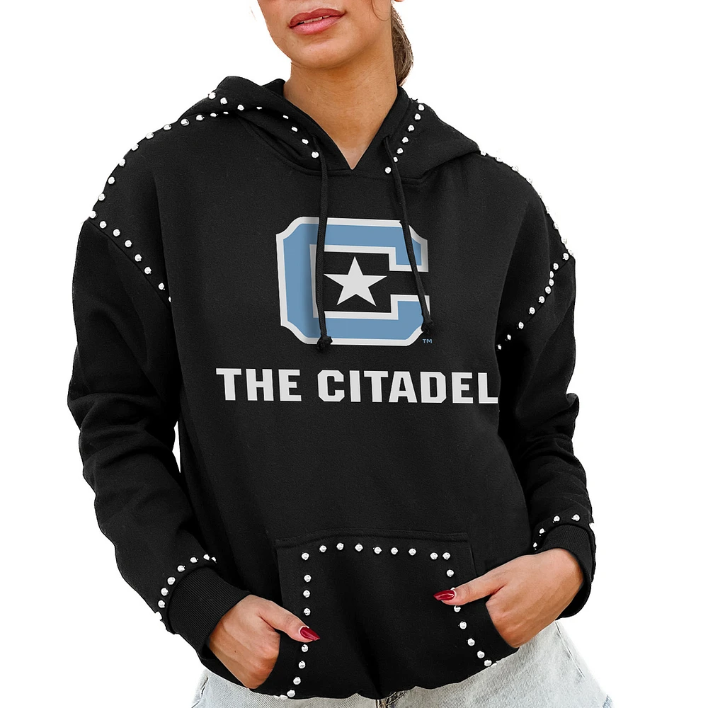 Women's Gameday Couture Black Citadel Bulldogs Studded Pullover Hoodie