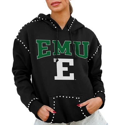 Women's Gameday Couture Black Eastern Michigan Eagles Studded Pullover Hoodie