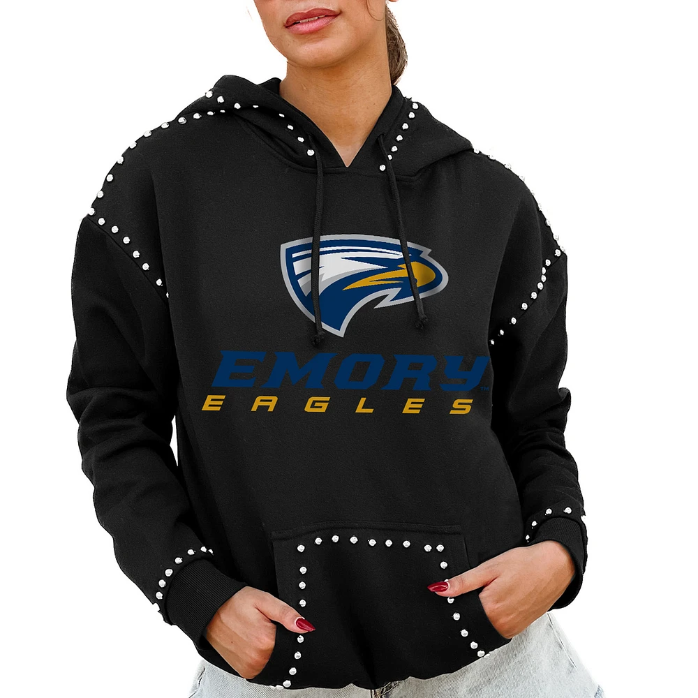 Women's Gameday Couture Black Emory Eagles Studded Pullover Hoodie