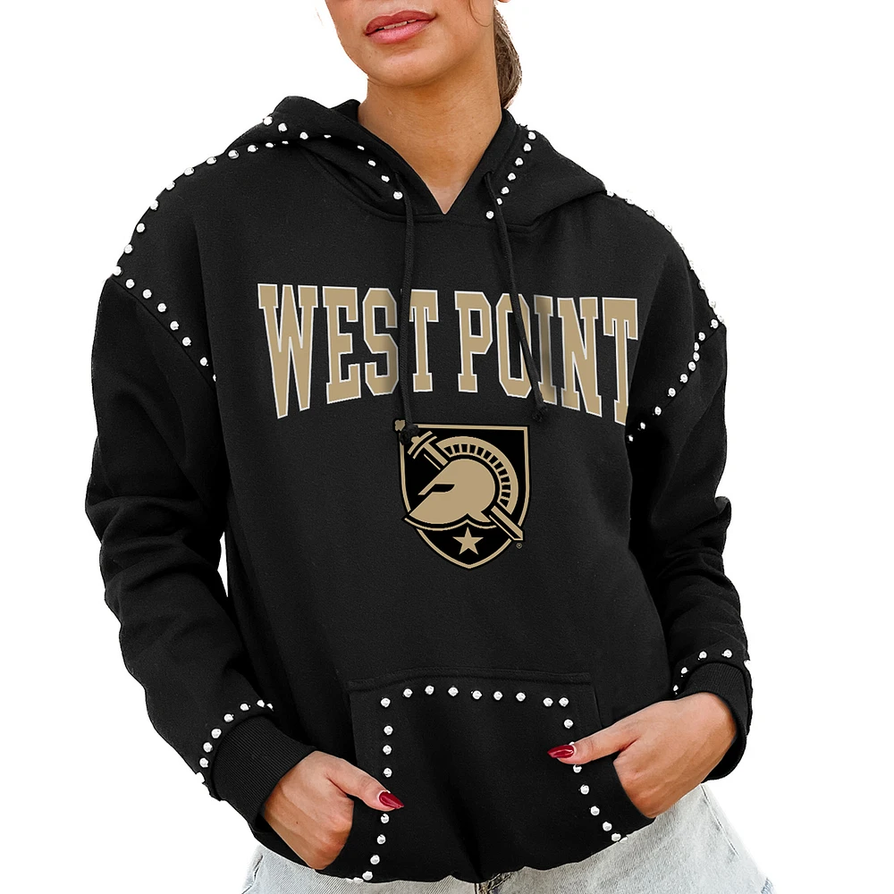 Women's Gameday Couture Black Army Knights Studded Pullover Hoodie