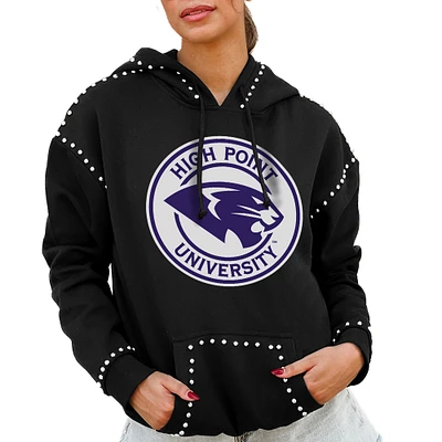 Women's Gameday Couture Black High Point Panthers Studded Pullover Hoodie