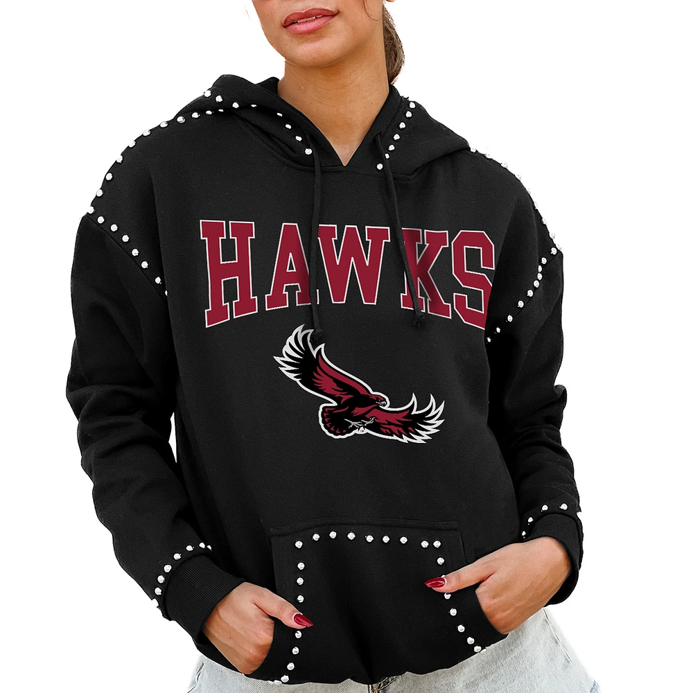 Women's Gameday Couture Black Saint Joseph's Hawks Studded Pullover Hoodie