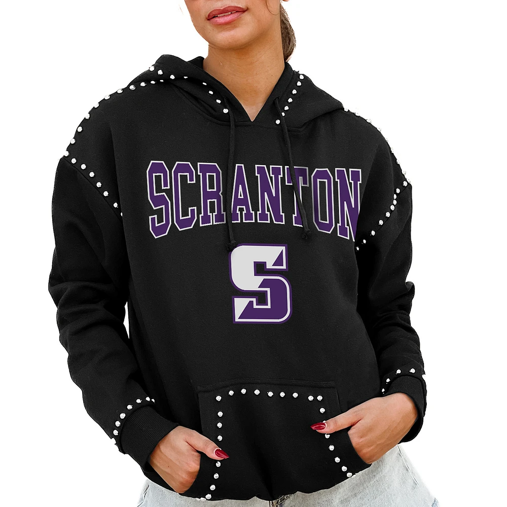 Women's Gameday Couture Black Scranton Univ Royals Studded Pullover Hoodie