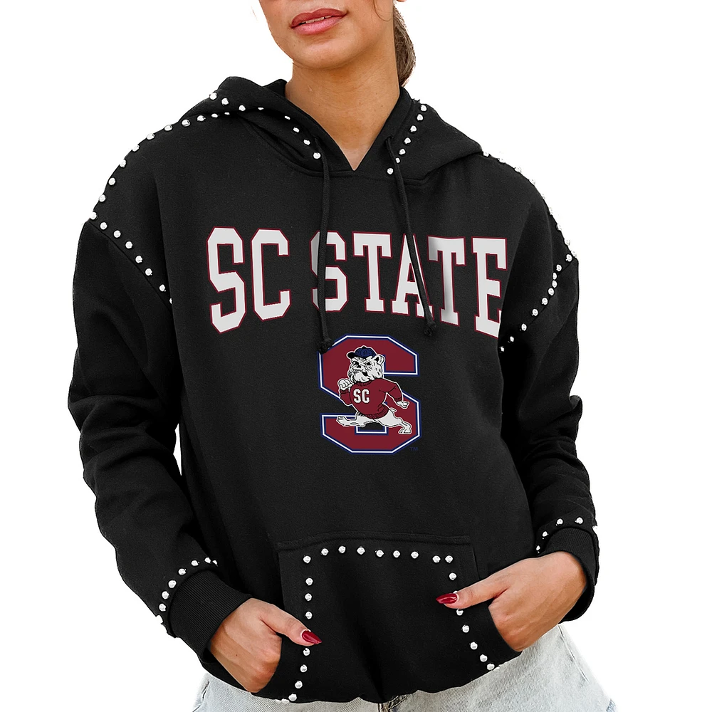Women's Gameday Couture Black South Carolina State Bulldogs Studded Pullover Hoodie