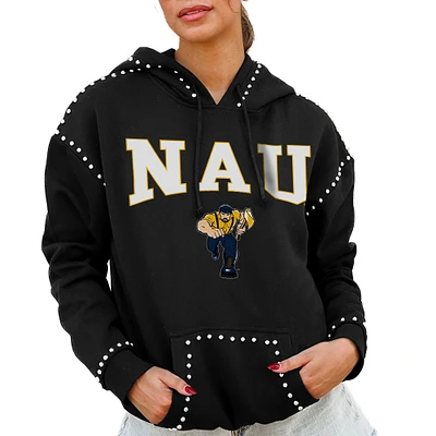 Women's Gameday Couture Black Northern Arizona Lumberjacks Studded Pullover Hoodie