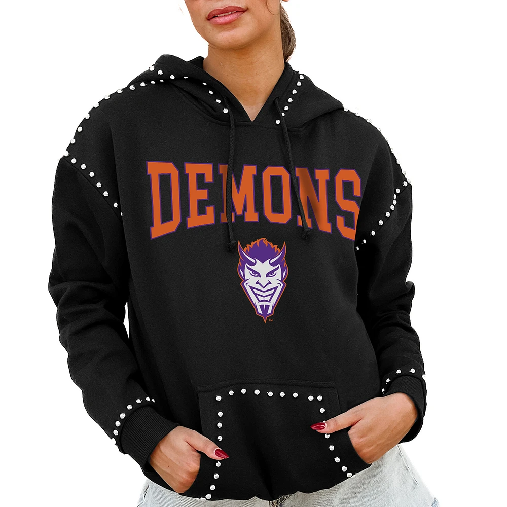 Women's Gameday Couture Black Northwestern State Demons Studded Pullover Hoodie