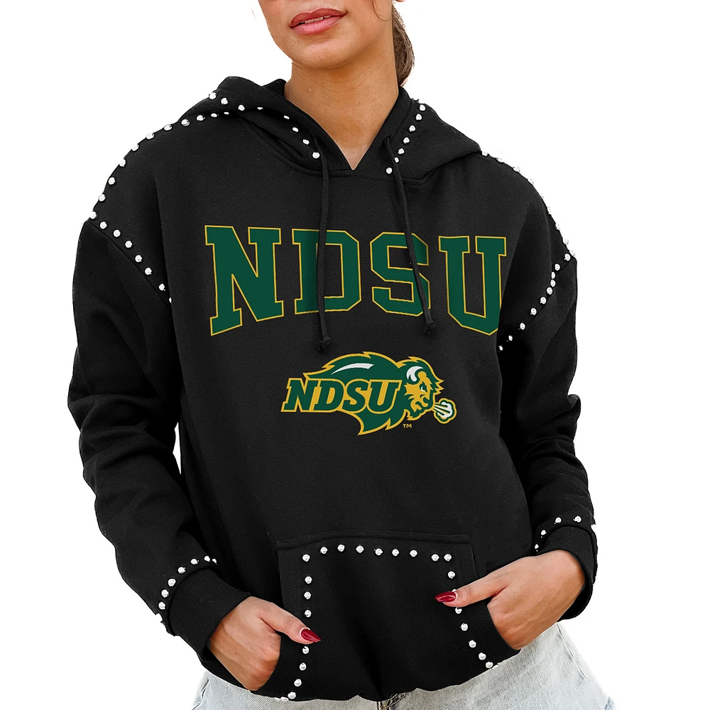 Women's Gameday Couture Black NDSU Bison Studded Pullover Hoodie
