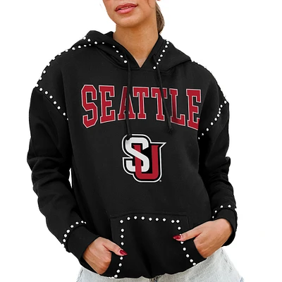 Women's Gameday Couture Black Seattle Redhawks Studded Pullover Hoodie