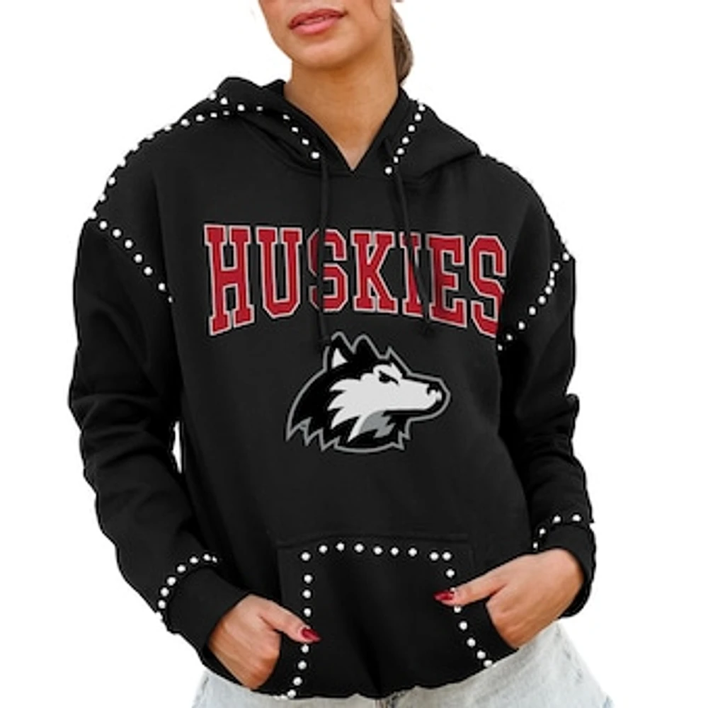 Women's Gameday Couture Black Northern Illinois Huskies Studded Pullover Hoodie