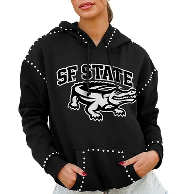 Women's Gameday Couture Black San Francisco State Gators Studded Pullover Hoodie