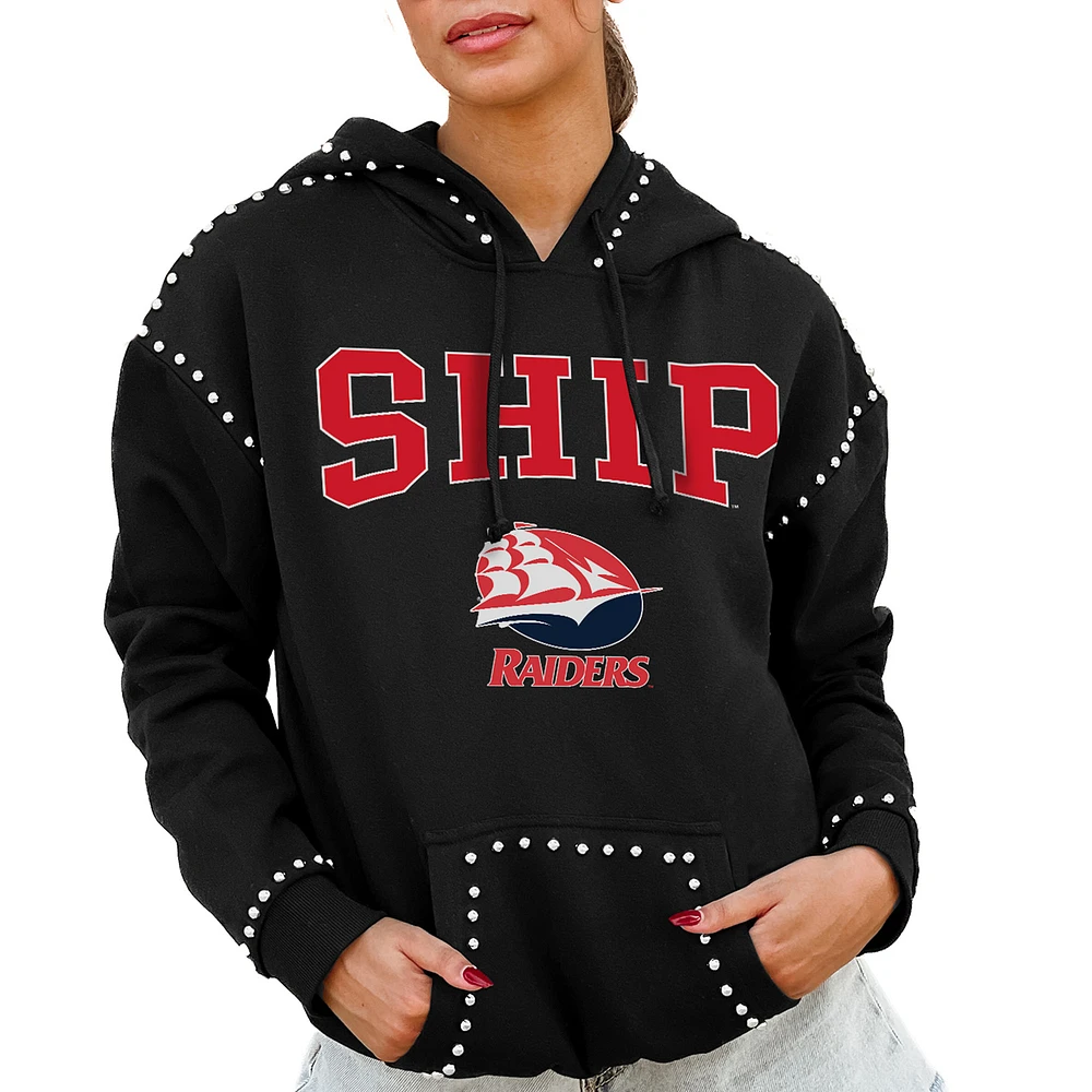 Women's Gameday Couture Black Shippensburg Raiders Studded Pullover Hoodie