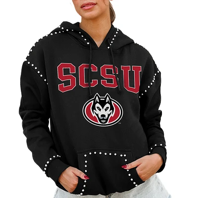 Women's Gameday Couture Black St. Cloud State Huskies Studded Pullover Hoodie
