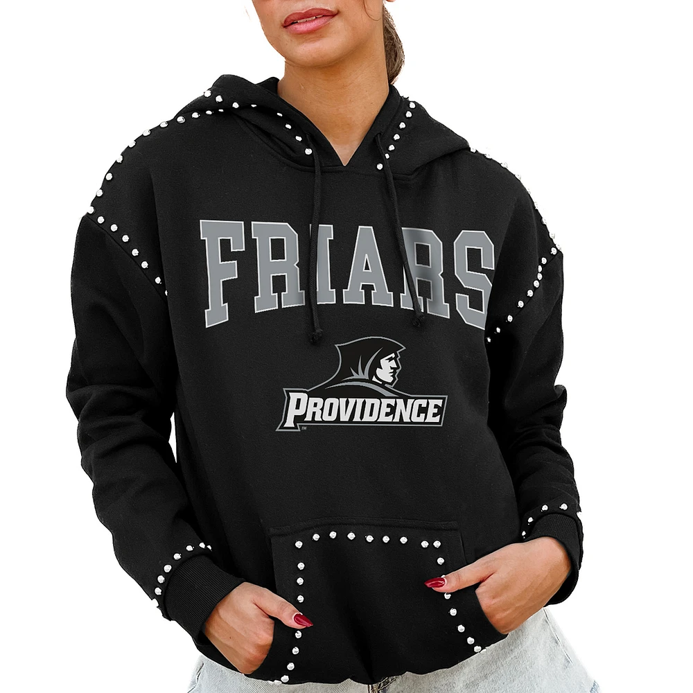 Women's Gameday Couture Black Providence Friars Studded Pullover Hoodie