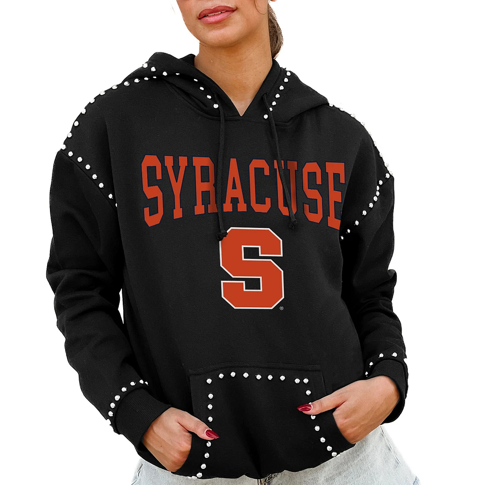 Women's Gameday Couture Black Syracuse Orange Studded Pullover Hoodie