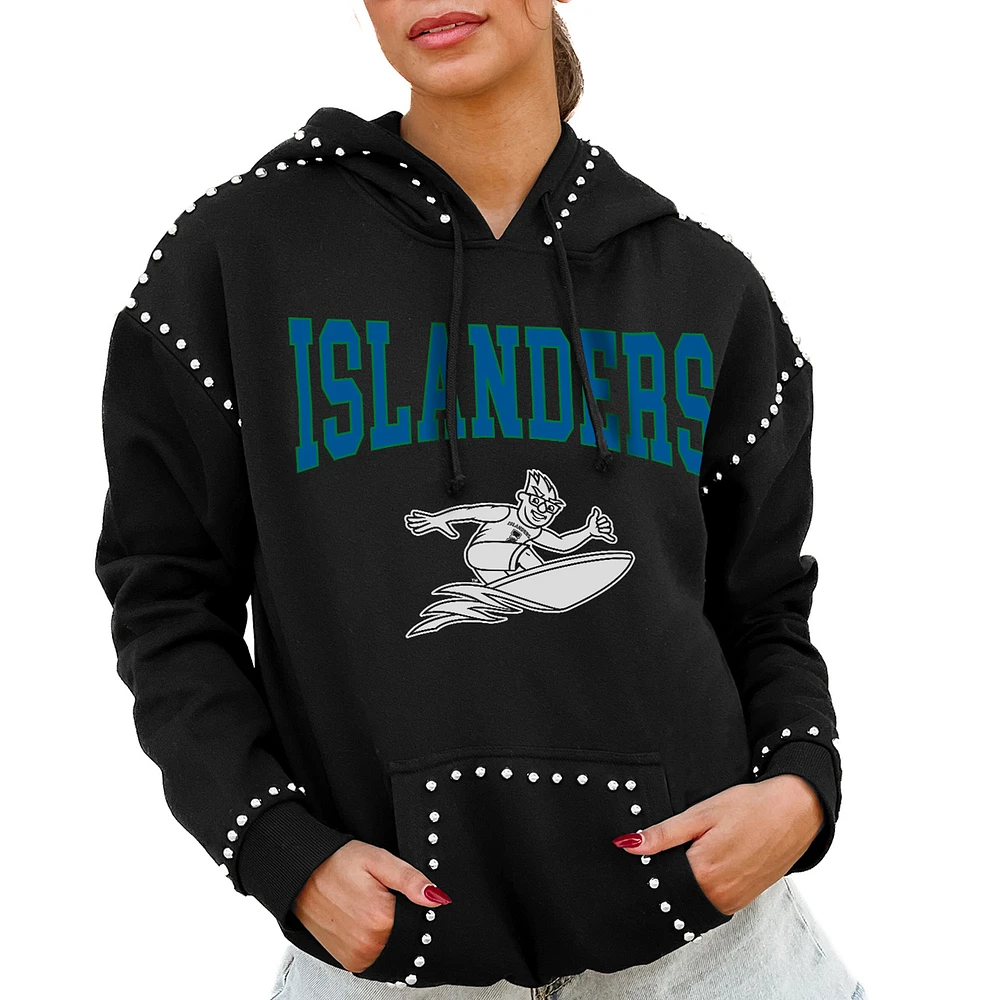 Women's Gameday Couture Black Texas A&M Corpus Christi Islanders Studded Pullover Hoodie