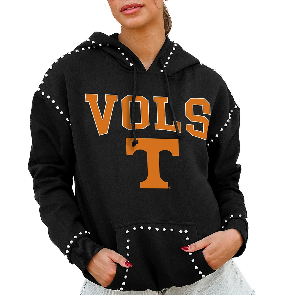 Women's Gameday Couture Black Tennessee Volunteers Studded Pullover Hoodie