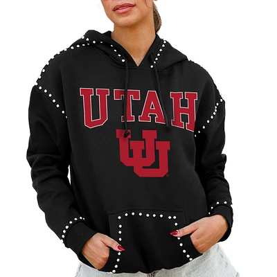 Women's Gameday Couture Black Utah Utes Studded Pullover Hoodie